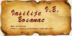 Vasilije Bosanac vizit kartica
